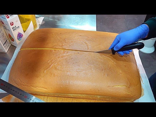 대왕카스테라 Huge Jiggly Cake Making & Cutting, Giant Castella, Sponge Cake