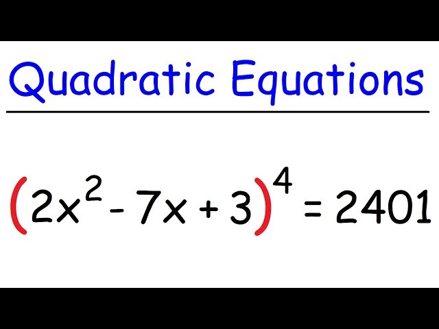 Solving Quadratic Equations With Exponents