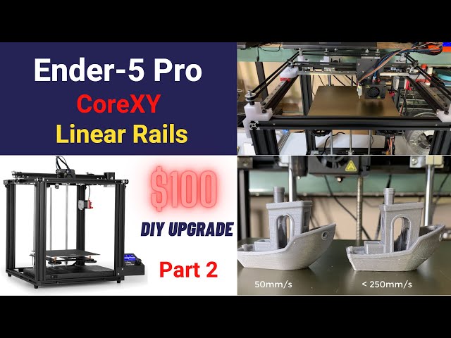 DIY CoreXY Linear Rails upgrades for Ender 5 Pro, Part 2: Printing at 250mm/s