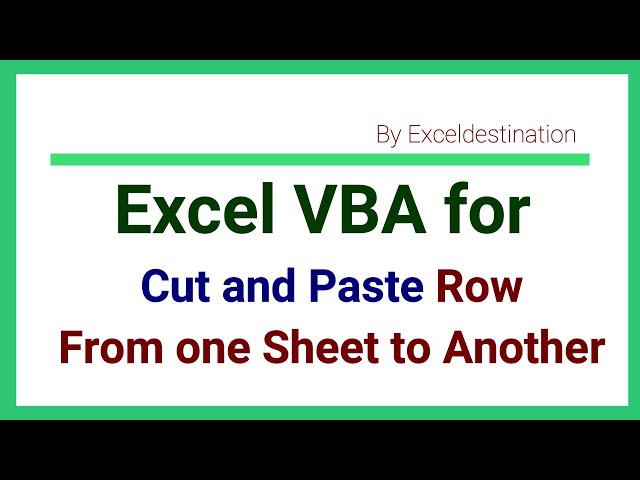 VBA to Move rows Automatically from one sheet to another - Excel VBA Macro Example
