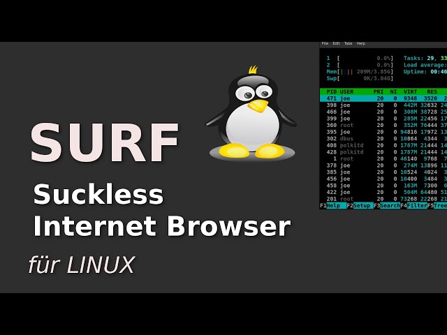 SURF - Ein schlanker Suckless Browser - Vergleich mit Firefox