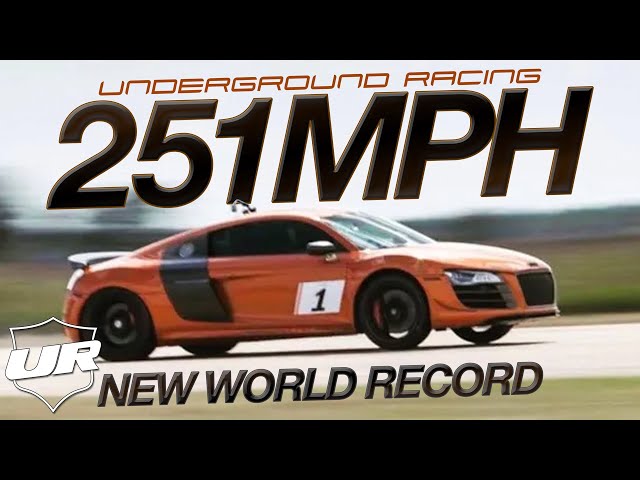 Underground Racing Twin Turbo Audi R8 smashes its own record! 250+mph in the standing (1/2 mile).