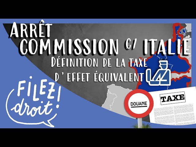 CJCE, 1er juillet 1969, Commission contre Italie, la notion de Taxe d'effet équivalent (TEE)