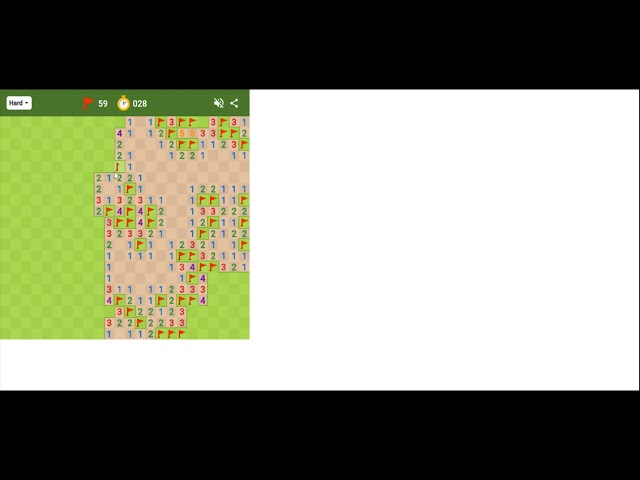 Google Minesweeper (Hard) in 74 Seconds