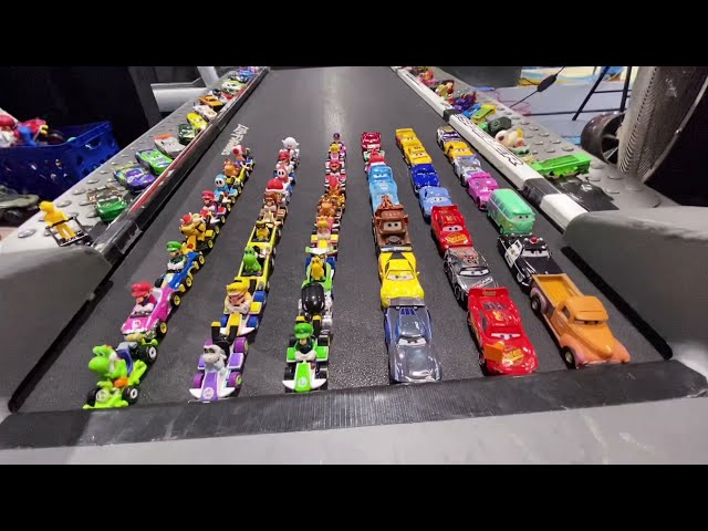 Disney Cars vs Mario and Friends Treadmill Race! 🔥 Pixar vs MarioKart