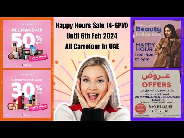 Happy Hours offer on Beauty products at Carrefour UAE | 30%to 50% percent off on beauty products