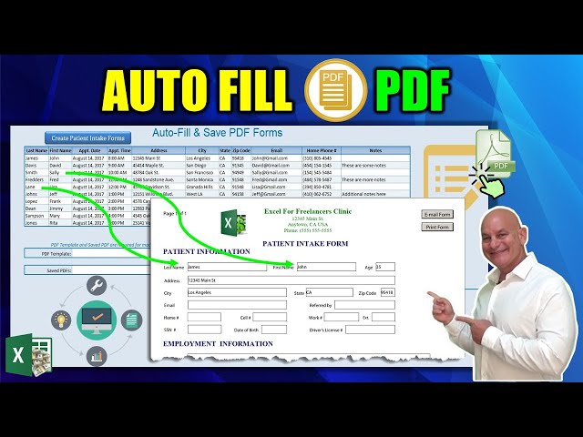 How to AUTOMATICALLY  Fill PDF Forms Using Microsoft Excel in 1 CLICK