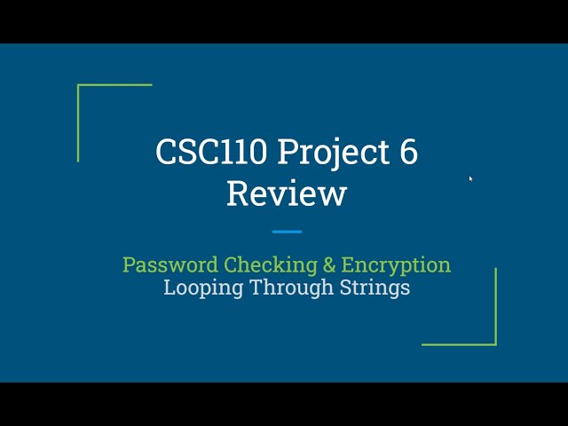 CSC110 Project 6 Review - A Simple Caesar Cipher in Java