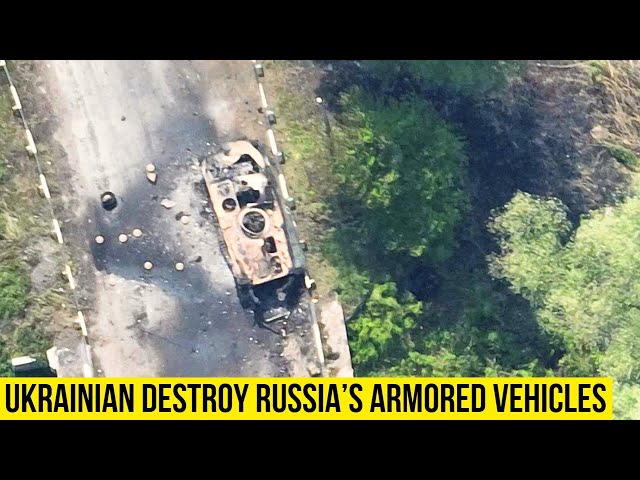 Ukrainian paratroopers destroy Russia’s armored fighting vehicles.
