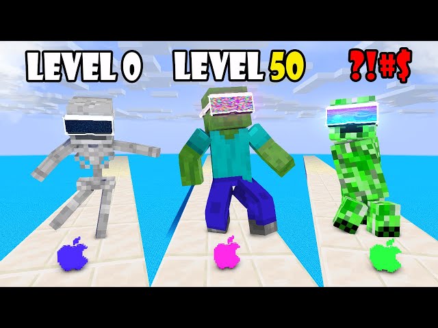 Rush Apple Vision Pro with Zombie Skeleton and Creeper - Minecraft Animation