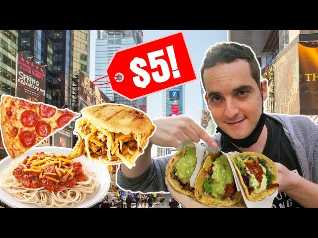 The BEST Cheap Eats in NEW YORK CITY ($5 Times Square Food Guide)