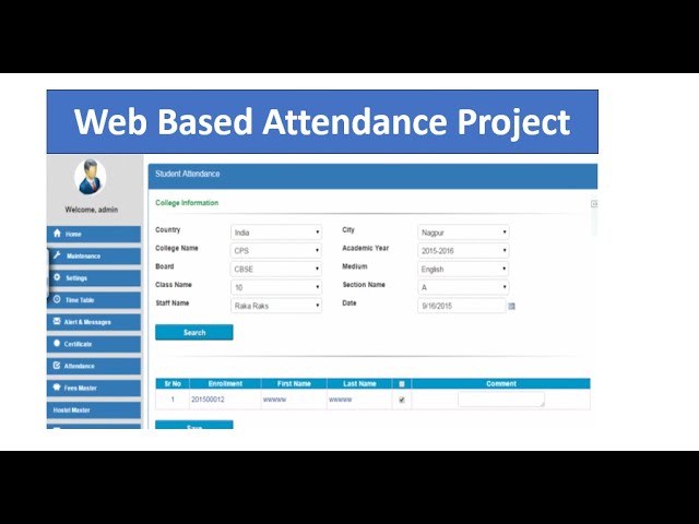 Web Based Attendance Management System | ASP.NET CORE