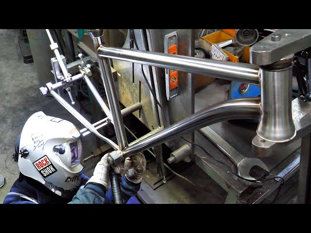 Process of making handmade stainless steel bicycle. Korean bike factory