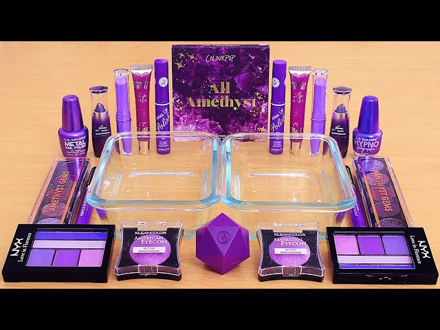 Purple - Mixing Makeup Eyeshadow Into Slime ASMR
