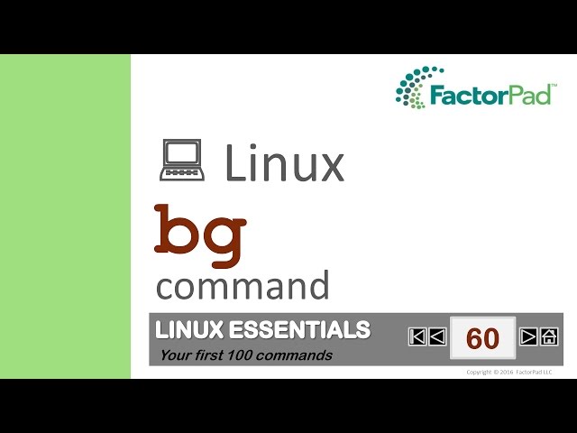 Linux bg command summary with examples