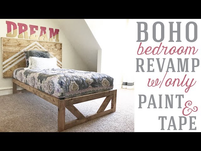 Modern Bedroom Revamp w/only Paint and Tape
