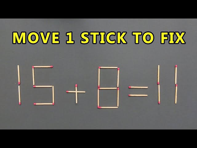 Move 1 Stick To Fix The Equation - Matchstick Puzzle part 70