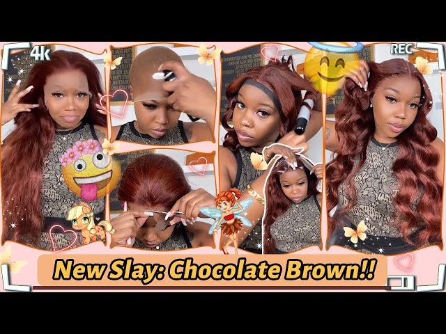 Chocolate Brown🍫Scalp Realistic Wig Tutorial! Transparent Lace Frontal Wig Ft.#ELFINHAIR Review