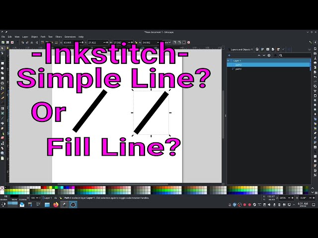 Inkstitch - Simple Line or Fill Line? Sometimes it's hard to tell.