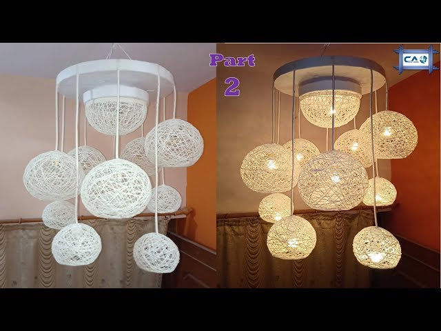 Make a Home Made Wrapped Balloon Lamp Part 2| Easy Home Made Lamp by Crazy Art 4 U