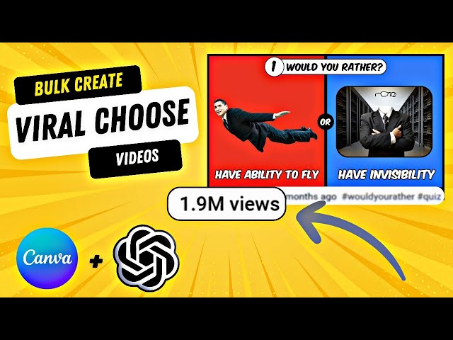 How To Bulk Create "Would You Rather" Videos With AI | Make Money with Faceless Channel