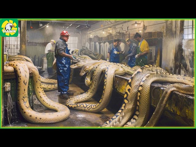 Python Farming 🐍 How Farmer Made 2M Dollars From Python Skin | Processing Factory