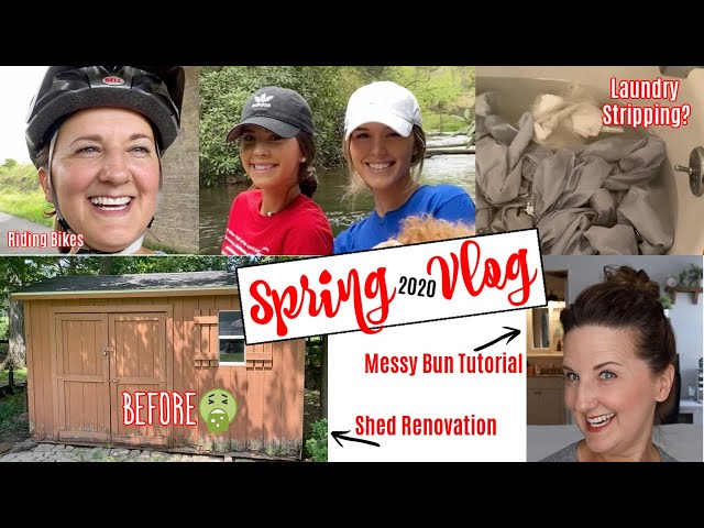 Spring Vlog 3 // Laundry Stripping // Bike Riding for Over 50 // Shed Renovation