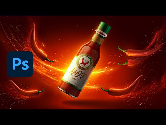 Spicy advertising design 🔥Product manipulation - Full Photoshop tutorial