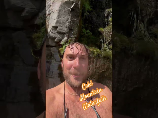COLD mountain waterfall dips! #sundance #waterfall #utah #mountains #coldwatertherapy