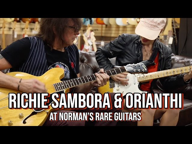 Richie Sambora and Orianthi visits Norman's Rare Guitars