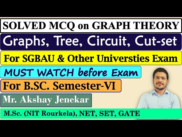 Solved MCQ on Graph Theory | Introduction to graph | Tree | Circuit and cut-set | BSc Math | SGBAU