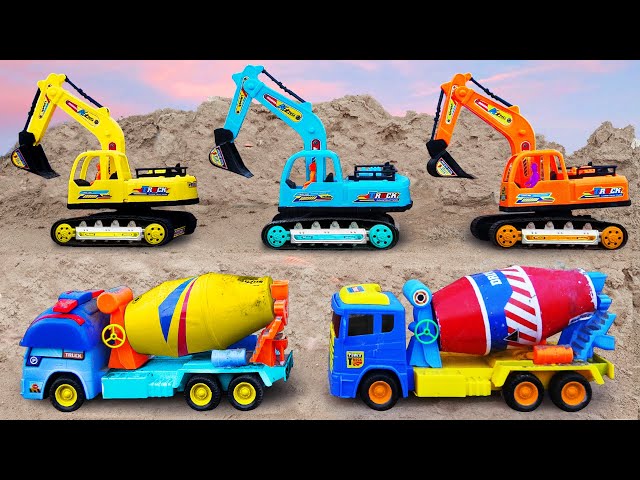 Crane Truck cement truck Rescues Accident Lightning McQueen Toy Vehicle
