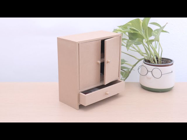 [Cardboard Crafts | DIY] How to make a mini cabinet from cardboard #cabinet #cardboard #diycrafts