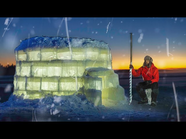 -42° Winter STORM CAMPING! My Hardest 5 Day SOLO ICE IGLOO BUILD. Can sleep 4!!
