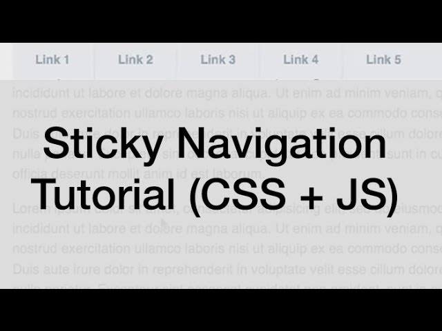 Sticky Navigation Tutorial (Fixed Position CSS + JavaScript / jQuery)