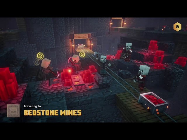 Going into Redstone Mines. And fighting a redstone golem. In Minecraft Dungeons.ep7