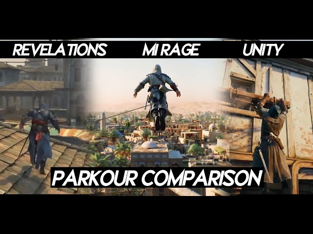 AC Mirage "PARKOUR COMPARISON" VS Unity VS Revelations VS AC 2 VS Black flag 2023