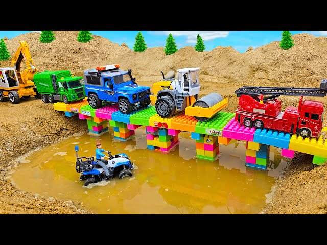 Collection funny videos toy bridge construction vehicles