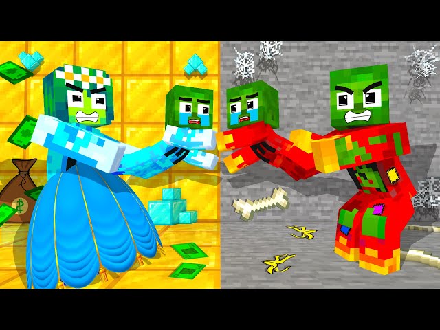 Monster School : Zombie x Squid Game RICH MOM vs POOR DAD - Minecraft Animation