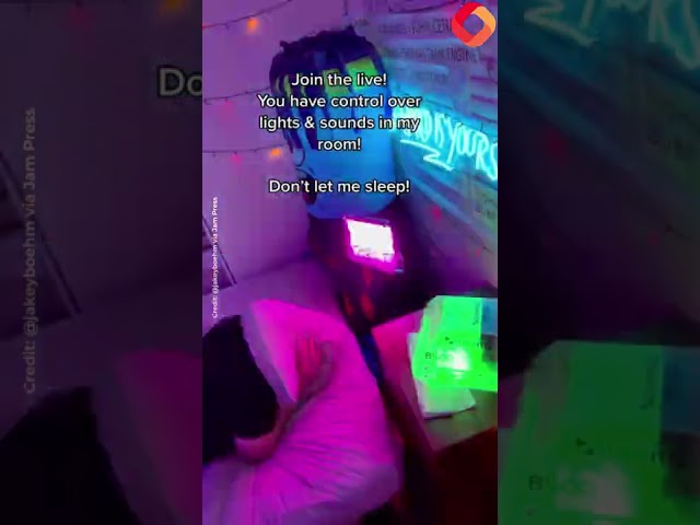 TikToker makes £28,000 a month letting users wake him up with lasers and loud music in the night