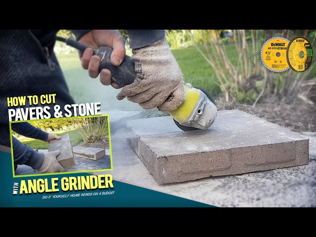 How to Cut Pavers and Bricks With Portable Angle Grinder. DIY Paver Walkway Transformation