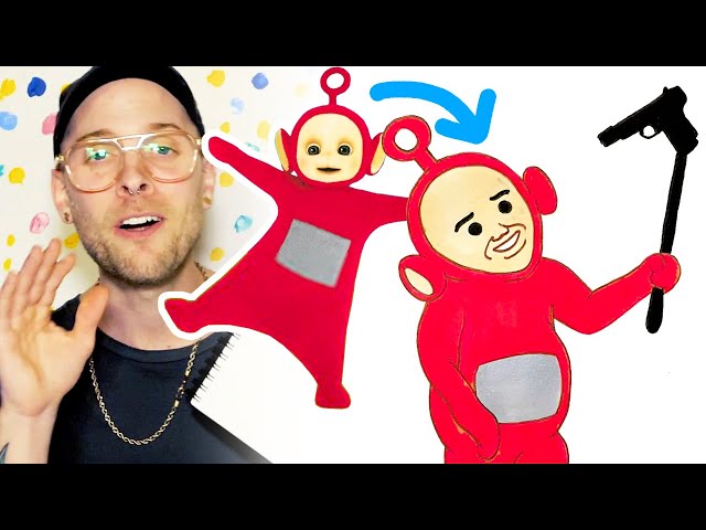 Drawing Po the Teletubby in 9 DIFFERENT ART STYLES