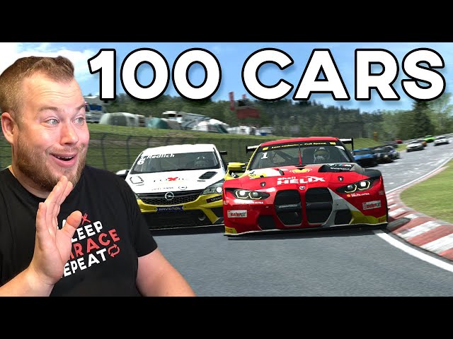 Testing 100 Cars Crazy Multiclass On Nordschleife With RaceRoom Update