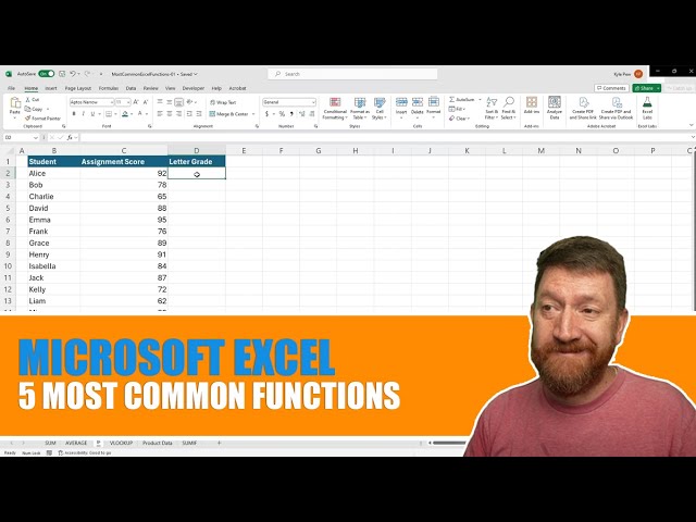 Microsoft Excel - 5 Most Common Excel Functions