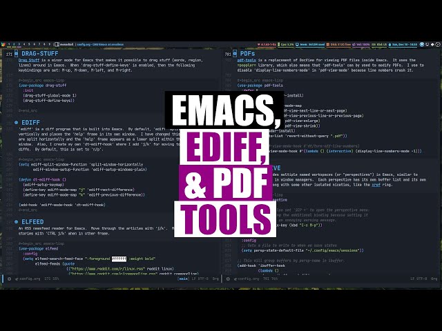 Emacs Does Everything, Including Viewing PDFs and Diffs