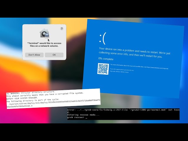Windows vs Fedora Silverblue vs Endless OS vs macOS (recursive system file delete test)