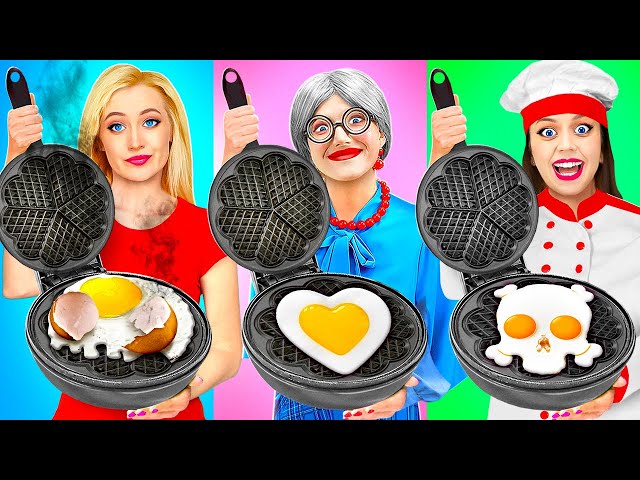 COOL COOKING CHALLENGE || ME VS GRANDMA! Viral Kitchen Gadgets And Hacks By 123 GO! Genius