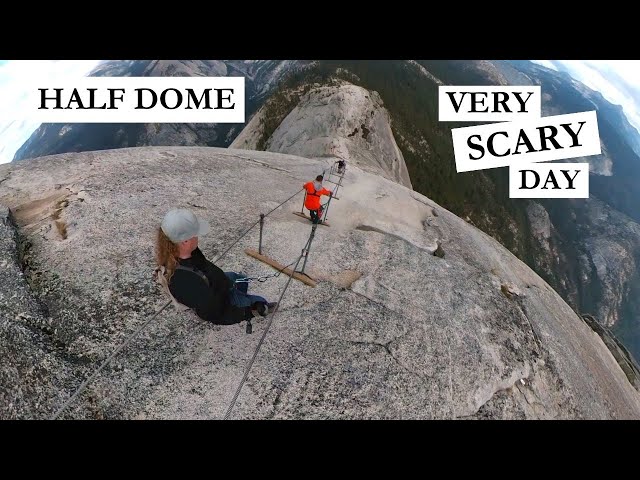 A VERY SCARY day on the HALF DOME cables! | Yosemite National Park hiking and camping