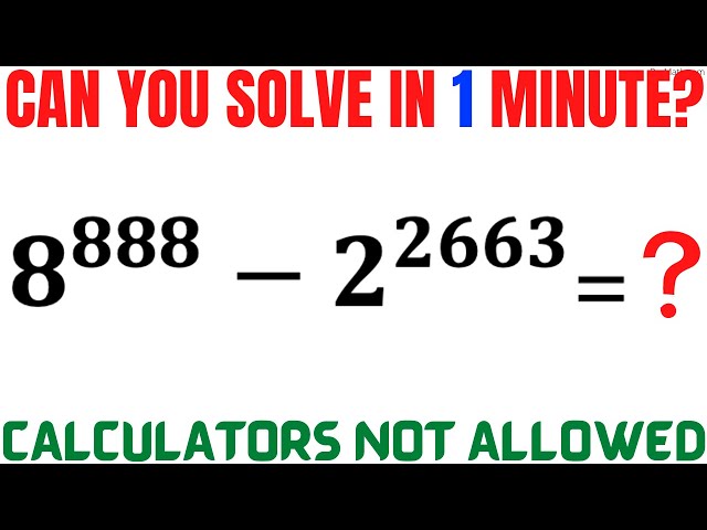 Get answer quickly by using these Tips and Tricks | Learn how to manipulate (8^888)-(2^2663)