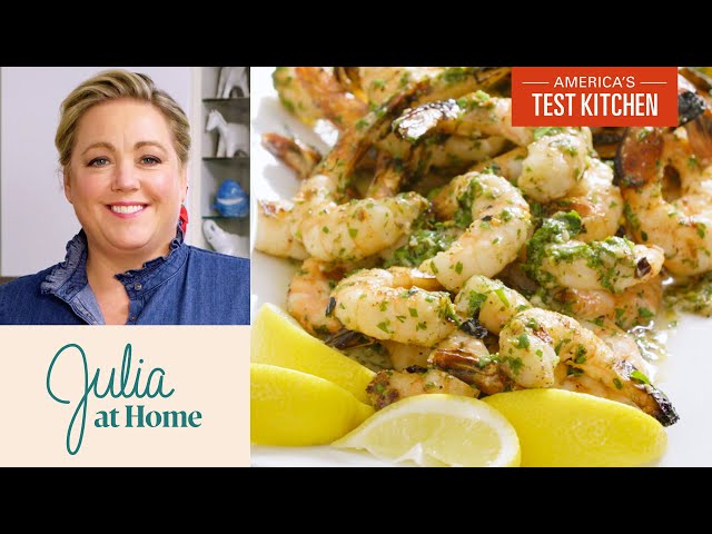 How to Make Grilled Shrimp with Spicy Lemon Garlic Sauce | Julia At Home